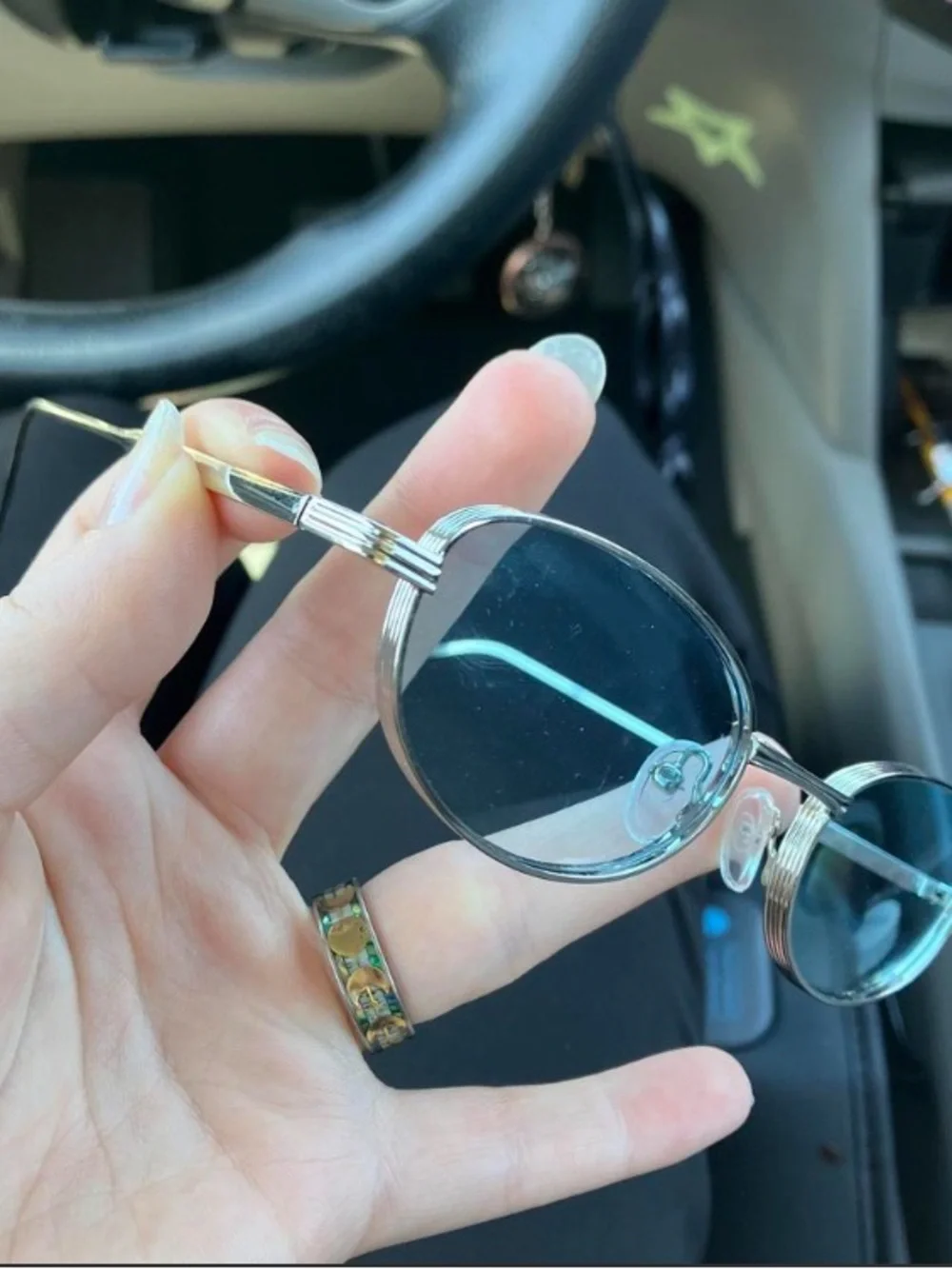 Gold Oval Metal Frame Sunglasses - Women Accessories